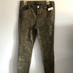 Simply Vera Vera Wang Gray and Gold Metallic Jeans